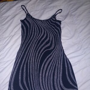 Jessica McClintock Black and White Swirl Mini Dress